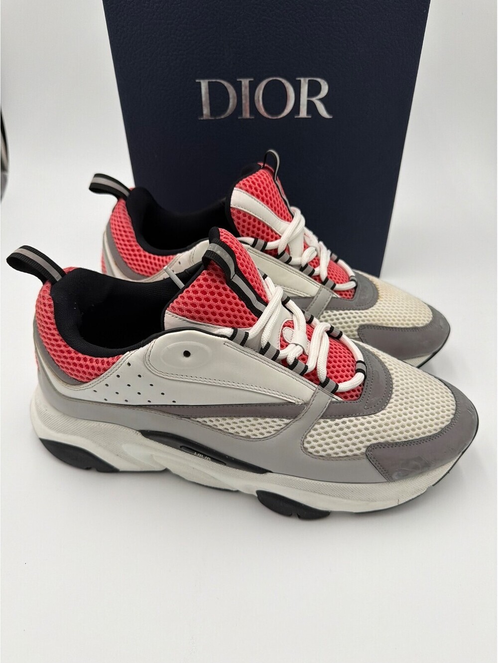 Dior B22 White Pink Grey Sneakers Mens Size 12/45